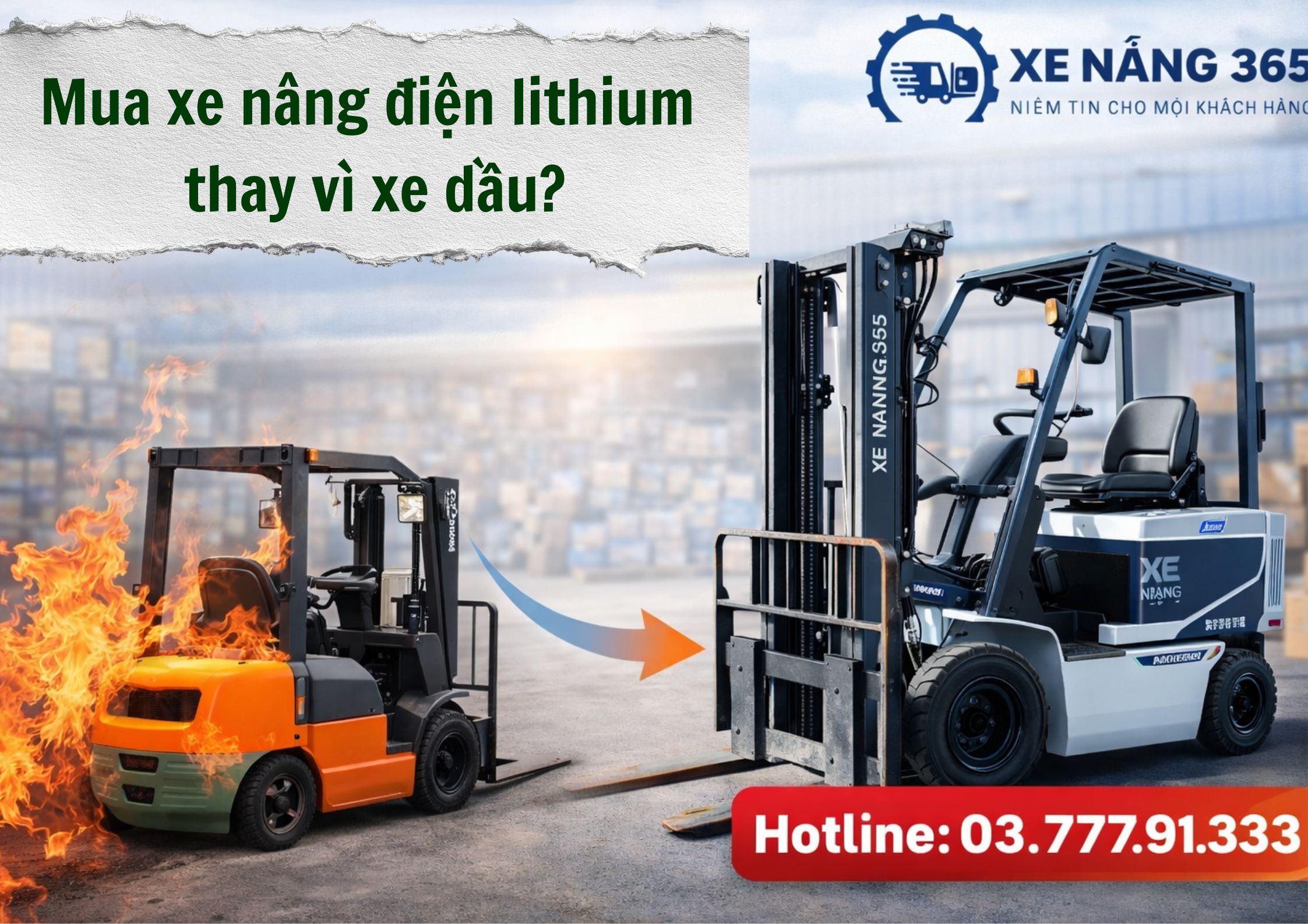 Mua xe nâng điện lithium thay vì xe dầu
